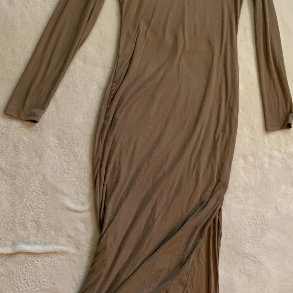 Justify Taupe Long Sleeve Dress